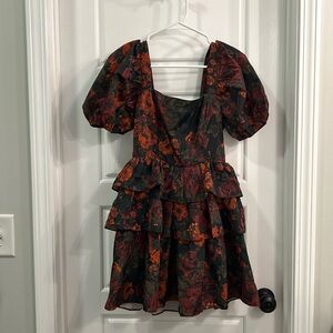 Beautiful ruffled floral mini dress